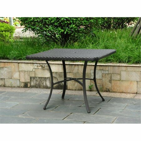 INTERNATIONAL CARAVAN Bardelona Resin Wicker-Aluminum 39 in. Square Dining Table - Black 4206-SQ-BKA